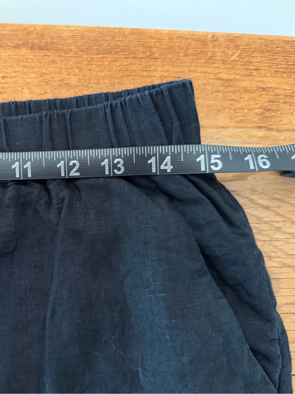 Quince 100% European Linen Pull On Pants Black Summer Straight Leg Women’s M